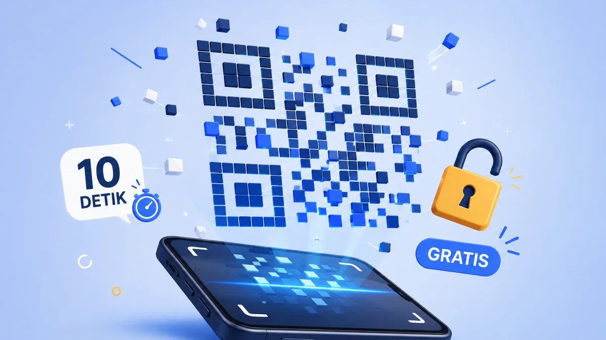 Ilustrasi cara membuat QR code gratis tanpa daftar akun